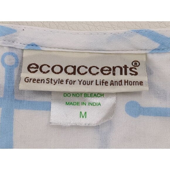 EcoAccents Tunic Top Cover Up Womens Medium Nautical Anchor Print 3/4 Sleeve - Picture 6 of 9